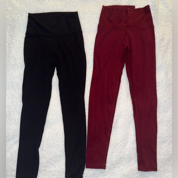 AERIE PLAY REAL ME HIGH WAISTED 7/8 LEGGING
Size:Small Color:Burgendy/Black. - Picture 5 of 10